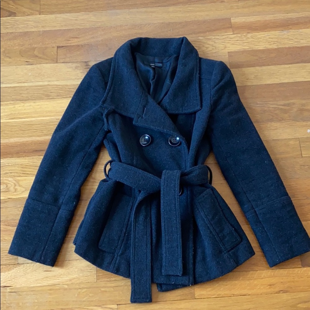 Zara Basic Black Wool Jacket - image 3